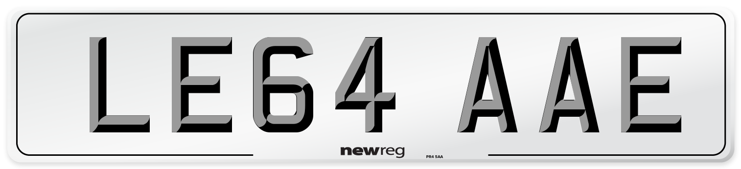 LE64 AAE Number Plate from New Reg
